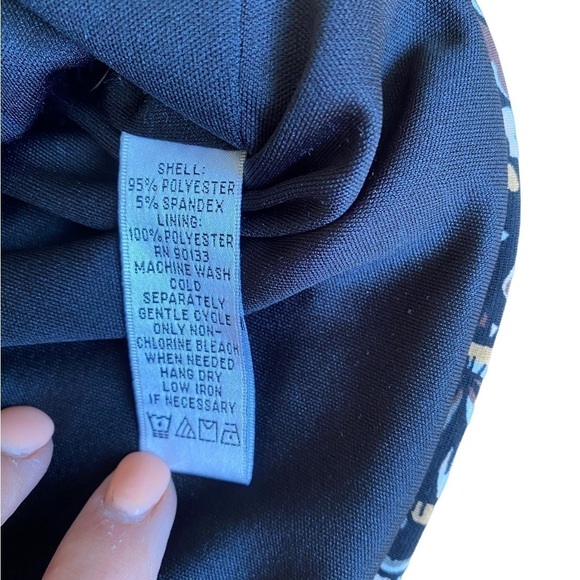 JOAN RIVERS Collared Paisley Brown & Black Women's Lined Button Up Blazer Sz. 2X - Picture 7 of 10